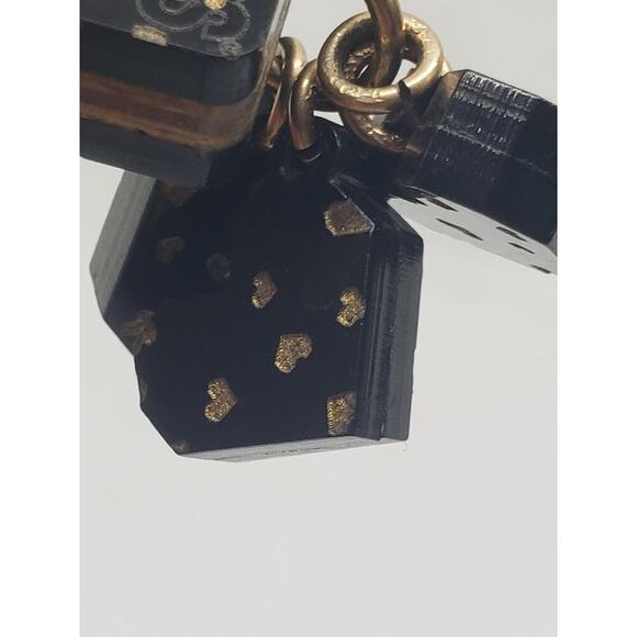 Artist Made Black Dangle Heart Charm Ring Wood Carved sz 7.75 - Picture 14 of 15